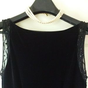 Long velvet prom gown